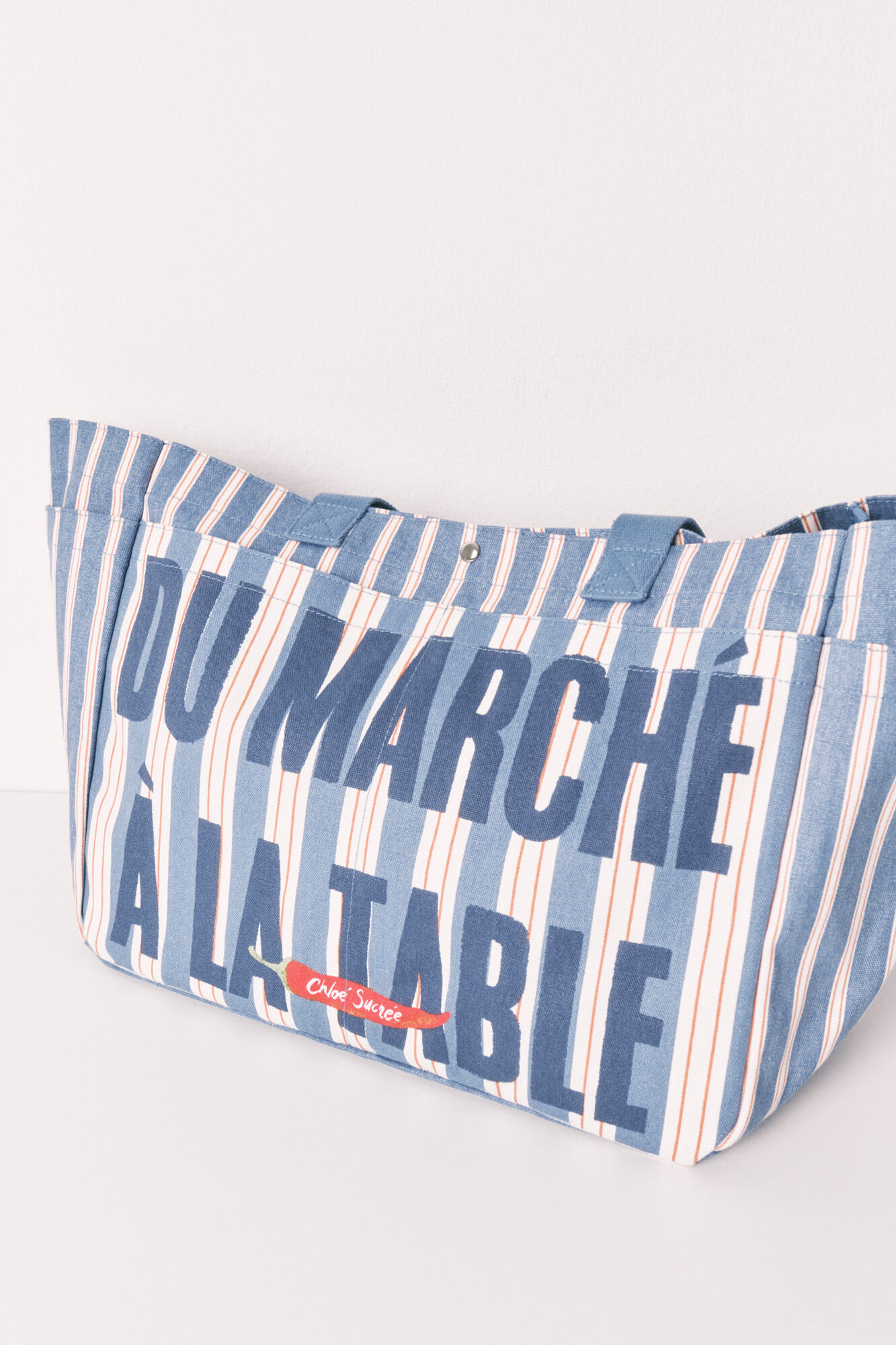 Women'secret Mala tote bag em algod&atilde;o estampado &agrave;s riscas
