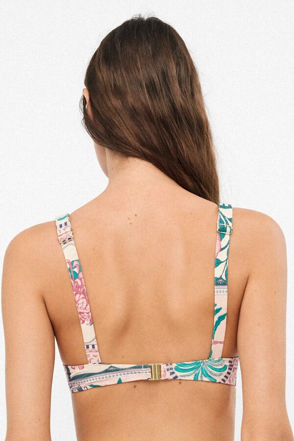 Gisela Top bikini balconette estampado blanco