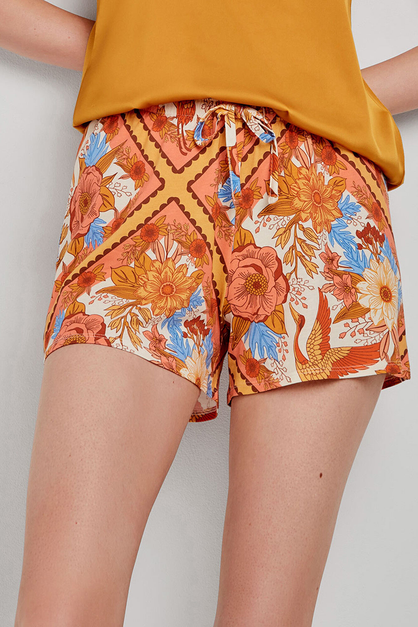 Gisela Pantal&oacute;n corto pijama estampado oriental