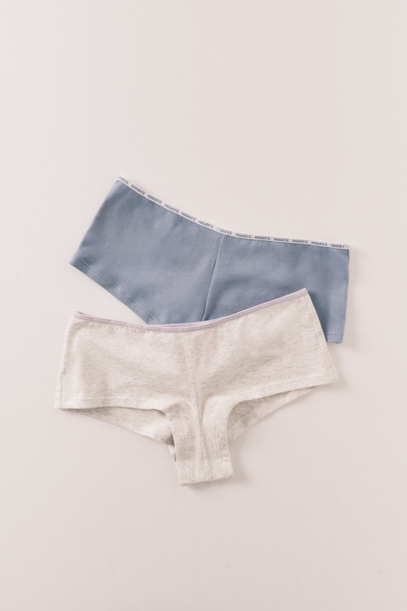 HI&BYE Pack de 2 cuecas boxer em algod&atilde;o azul cinzento