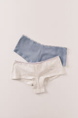 HI&BYE Pack de 2 cuecas boxer em algod&atilde;o azul cinzento azul