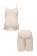 Only Maternity Set de top de tirantes y shorts maternity blanco