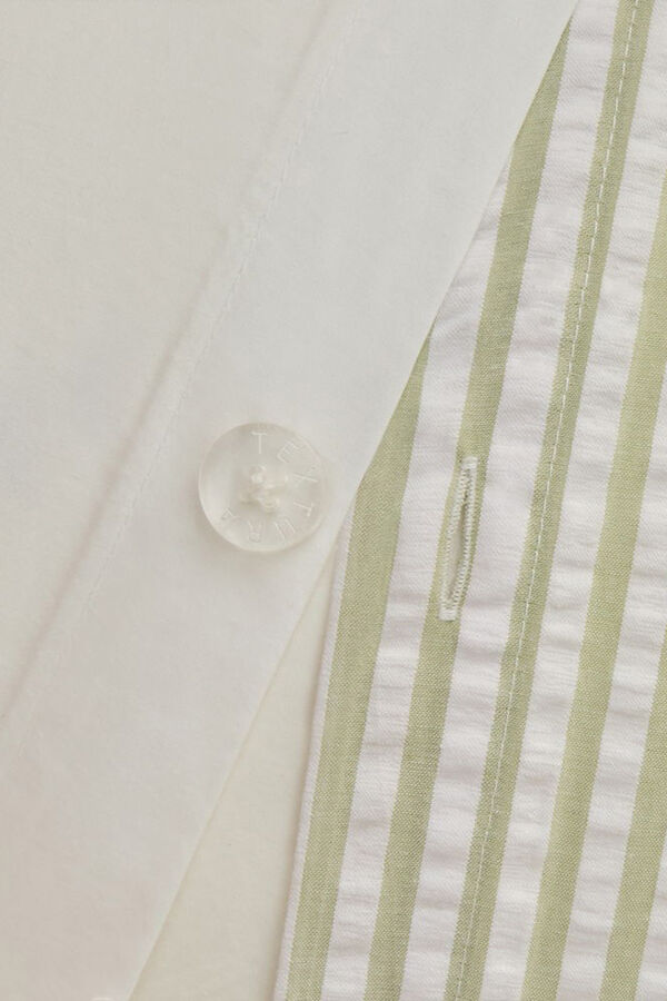 Textura Capa de edredom riscas Seersucker estampado