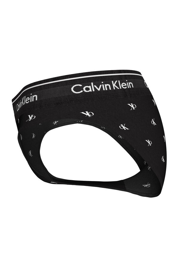 Calvin Klein Calcinha estampada CK preto