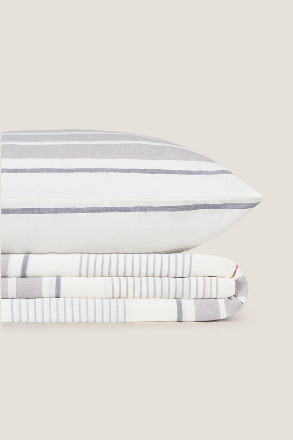 Textura S&aacute;bana algod&oacute;n rayas gris