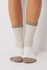 Women'secret Meias longas e grossas marrons cru