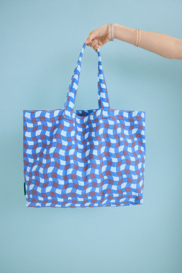 HI&BYE Bolsa tote estampado azul azul