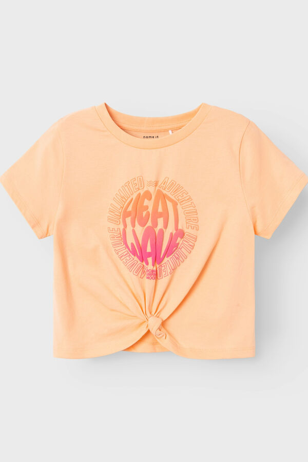 Name it Camisola manga curto detalhe nó rosa