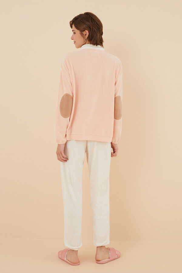 Women'secret Pijama comprido borrego e polar suave vermelho