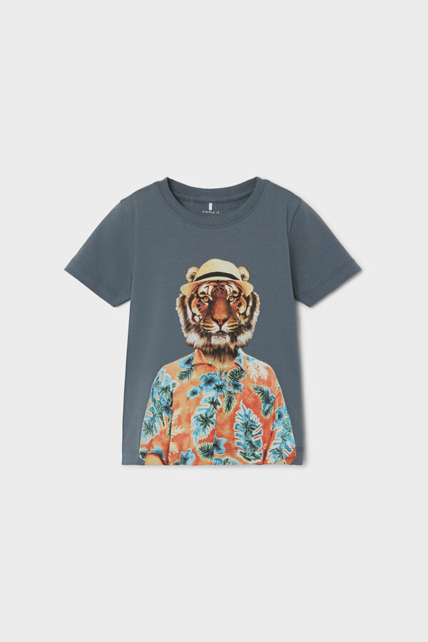 Womensecret Camiseta de niño con un tigre gris