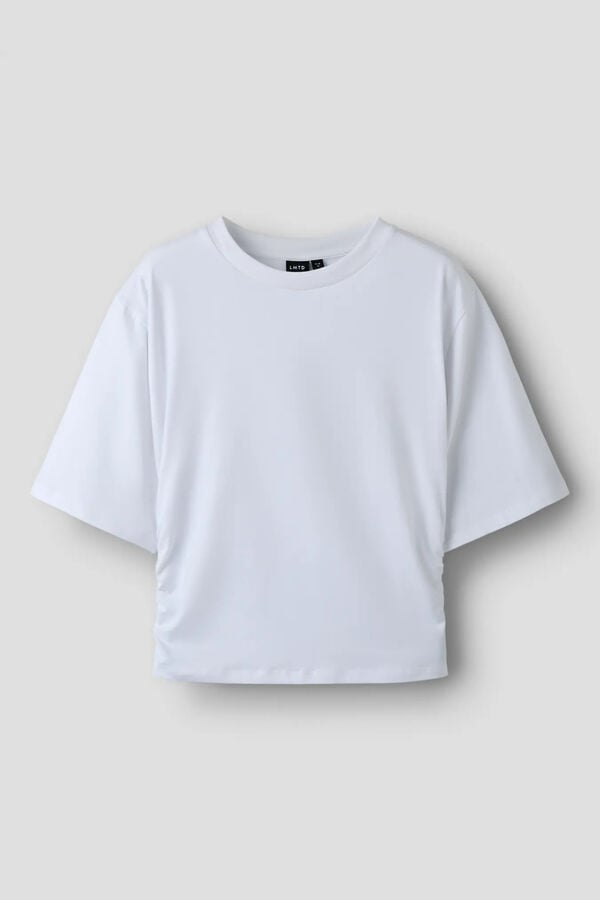 Lmtd T-shirt de manga curta com detalhe franzido lateral branco