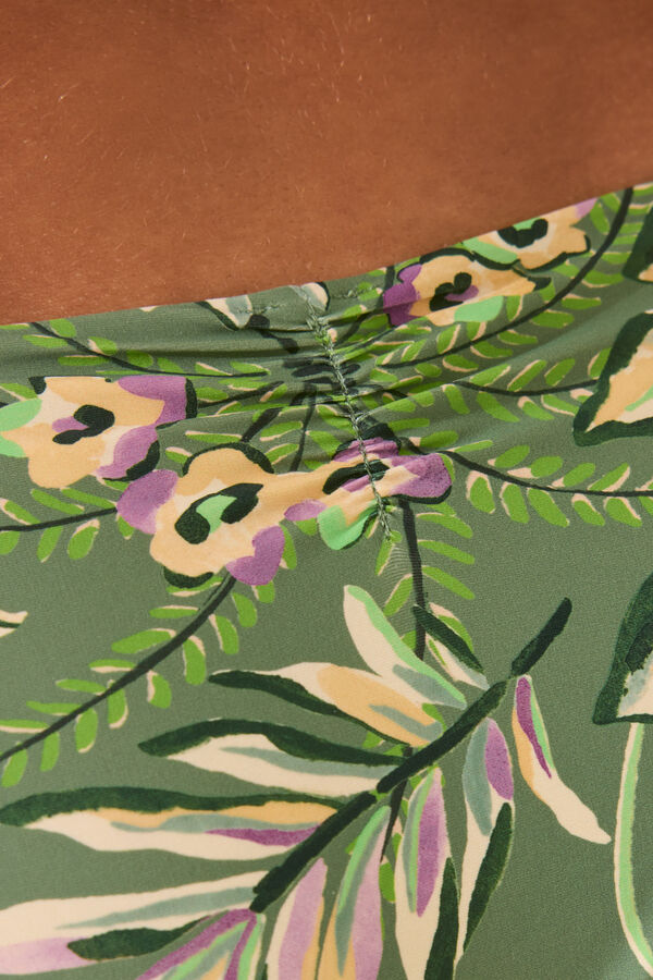 Women'secret Cueca de biqu&iacute;ni cl&aacute;ssica com estampa revers&iacute;vel verde