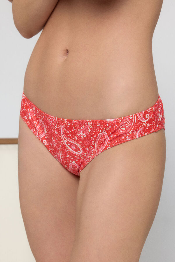 Pieces Braga de bikini estampdo pasley rojo