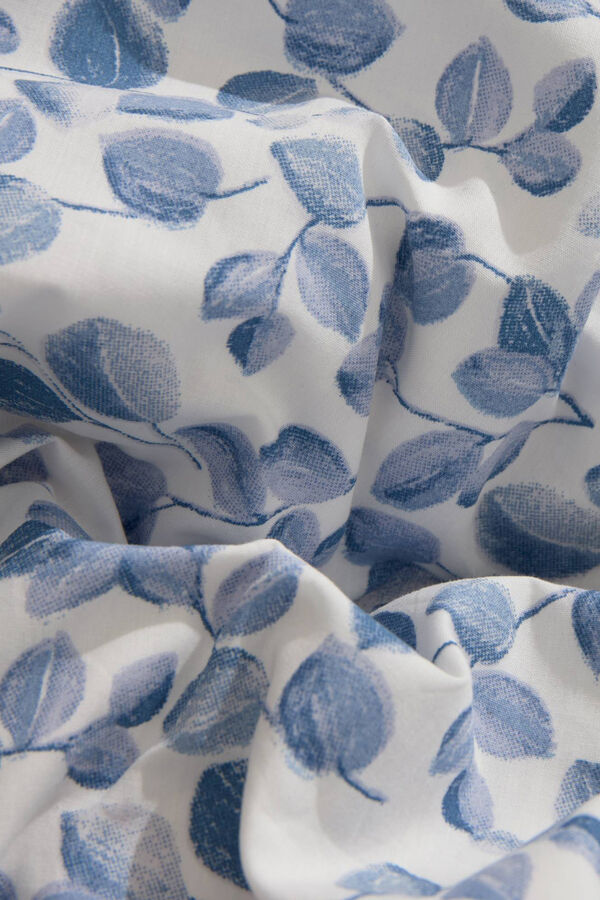 Womensecret Funda nórdica hojas algodón percal. Cama 150-160cm. azul