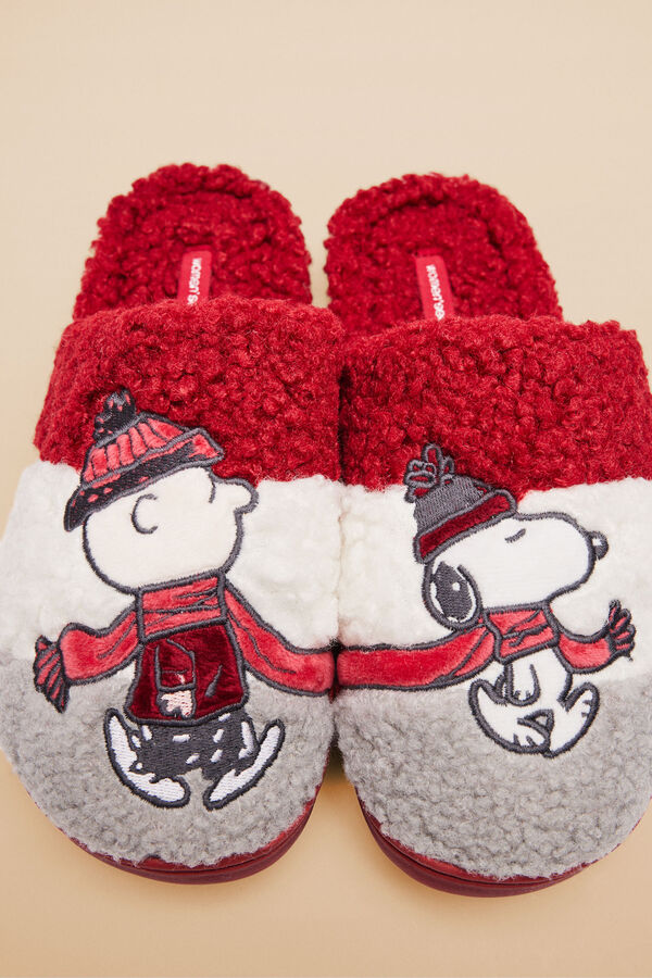 Women'secret Zapatillas casa Snoopy tricolor blanco