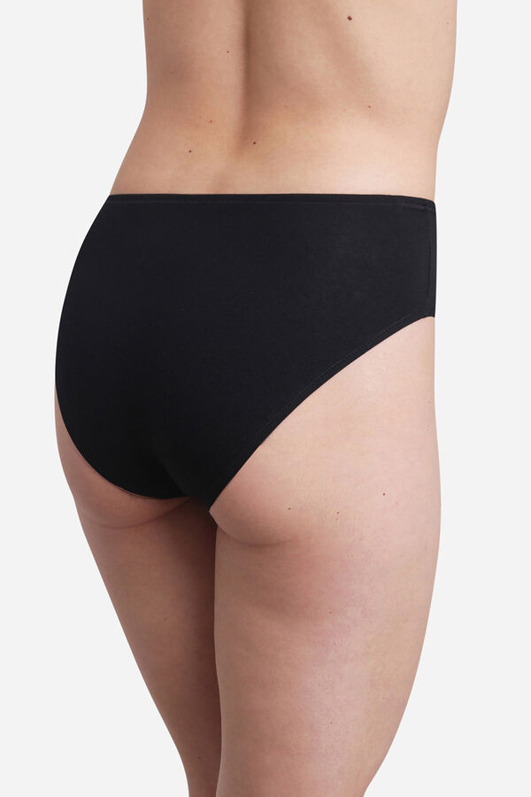 Playtex Cueca midi de algod&atilde;o modal preto