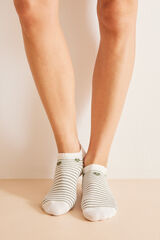 Women'secret Pack 3 pares meias curtas algod&atilde;o verde estampado