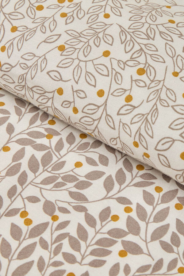 Textura Folhas de capa de edred&atilde;o de algod&atilde;o sustent&aacute;vel estampado