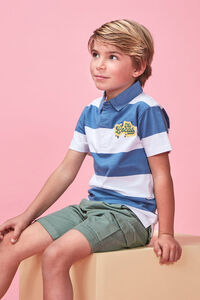 Gocco Camisa polo branca riscas dos moradores