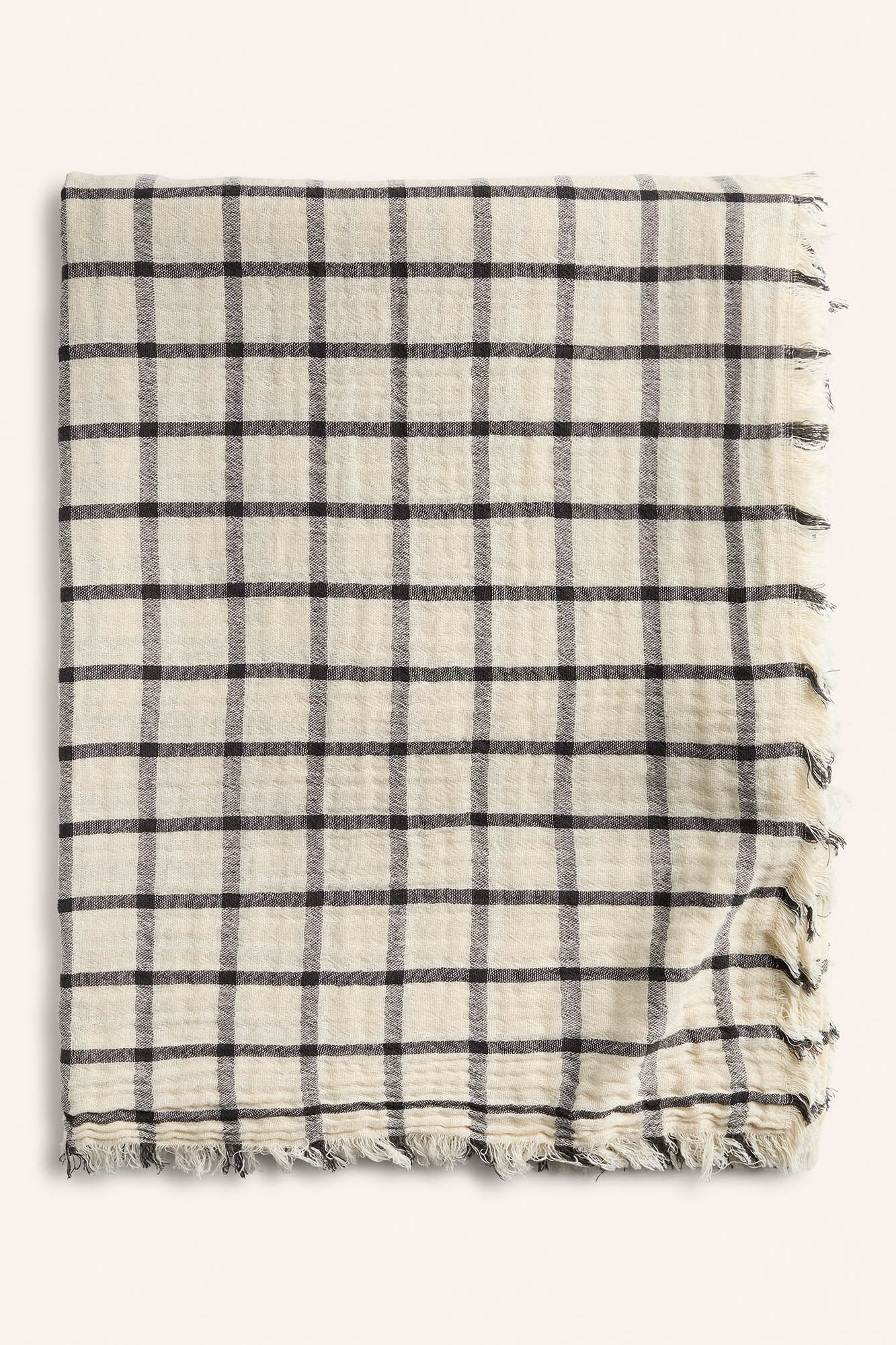 Calma House Mantel de muselina a cuadros crudo Piazze