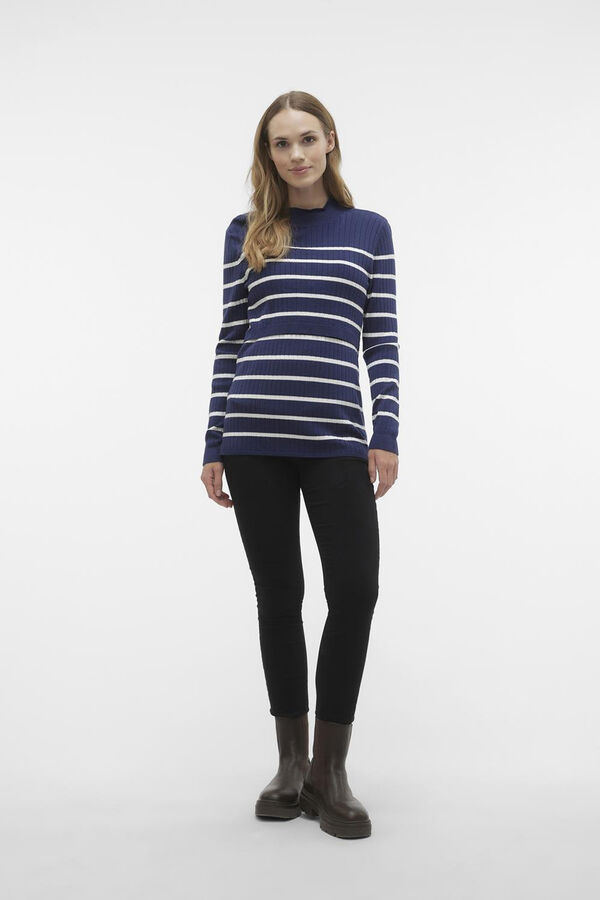 Mamalicious Jersey de punto maternity y lactancia  azul