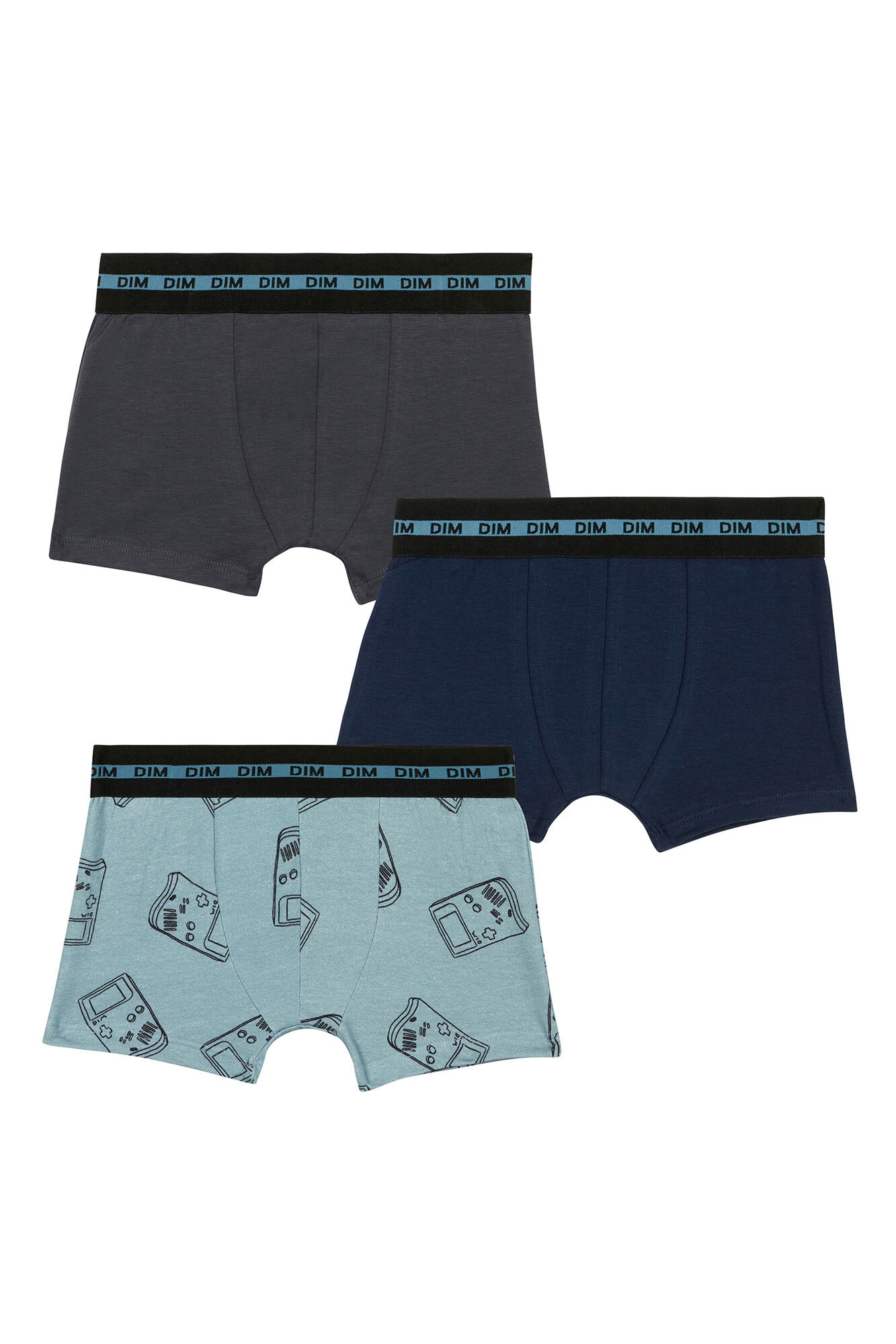 DIM Pack de 3 b&oacute;xer de ni&ntilde;o estampados con cintura el&aacute;stica