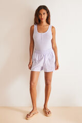 Women'secret Pijama corto bordado suizo lila morado/lila