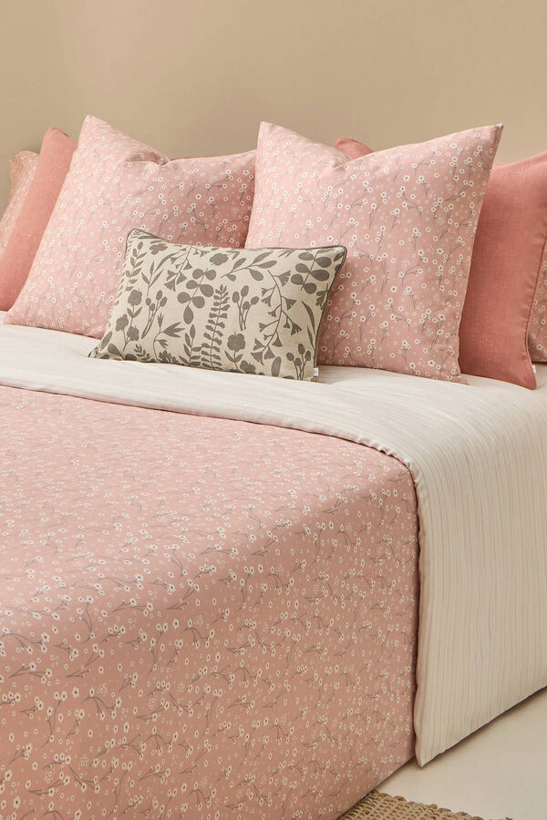 Textura Capa n&oacute;rdica algod&atilde;o acetinado flores rosa