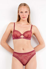 Gisela Soutien de capacidade em tecido de renda vermelho