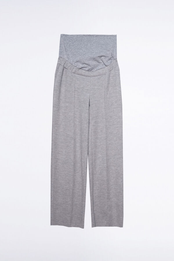 Ohma! Pantal&oacute;n premam&aacute; de punto con costuras gris
