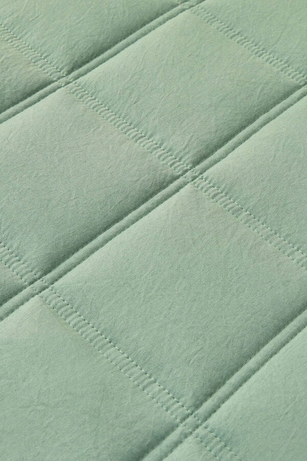 Textura Colcha microfibra cuadros verde