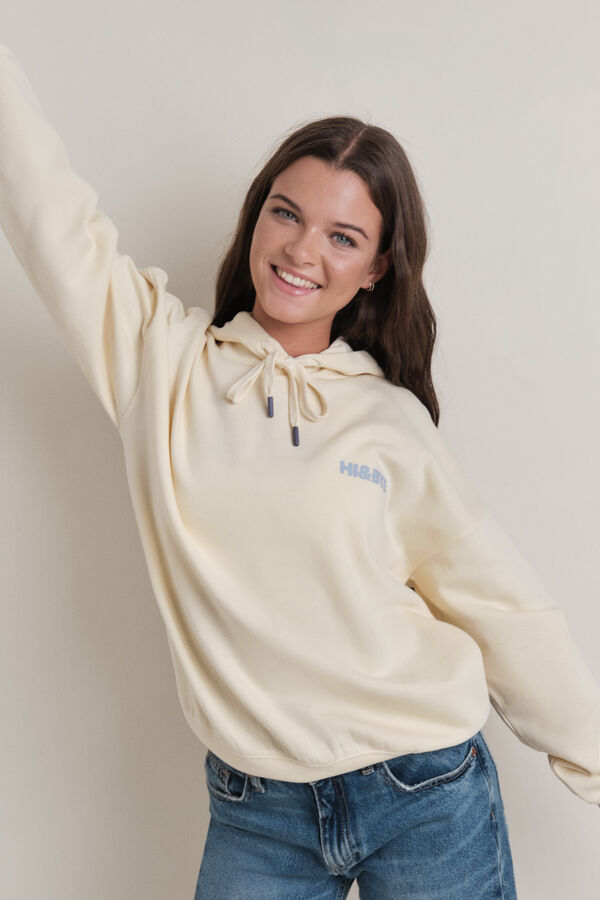 HI&BYE Sudadera capucha felpa amarillo amarillo