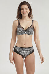 DIM Braga cl&aacute;sica de suave microfibra y detalles en malla negro