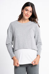 Ohma! Su&eacute;ter premam&aacute; con camisa falsa gris