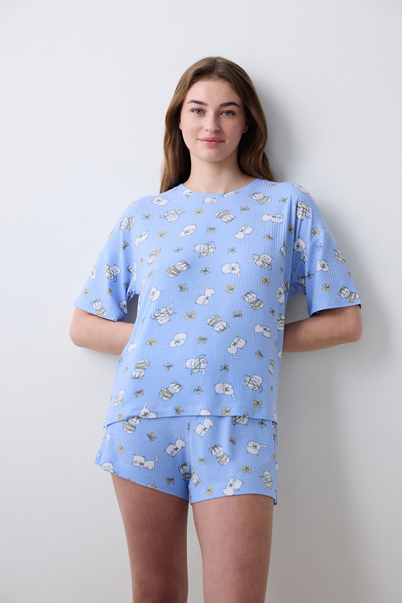 Penti Camiseta manga corta de pijama azul estampada