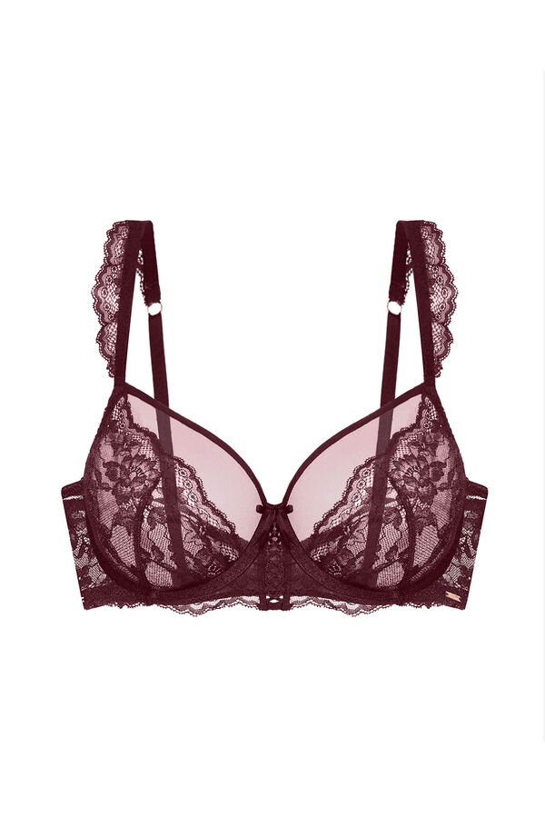 Dorina Soutien Lyra Satin com cobertura total e sem enchimento vermelho