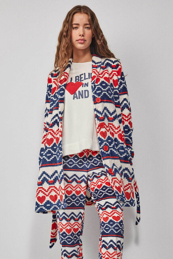 Gisela Bata polar estampada blanco