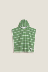 Textura Toalla poncho rayas kaki