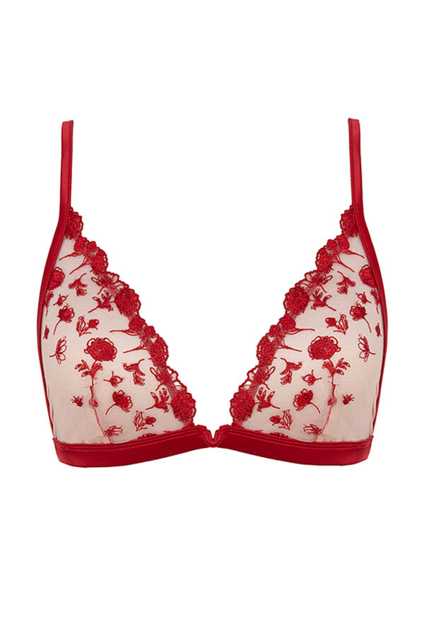 Women'secret Suti&atilde; triangular de renda vermelha NATURAL vermelho