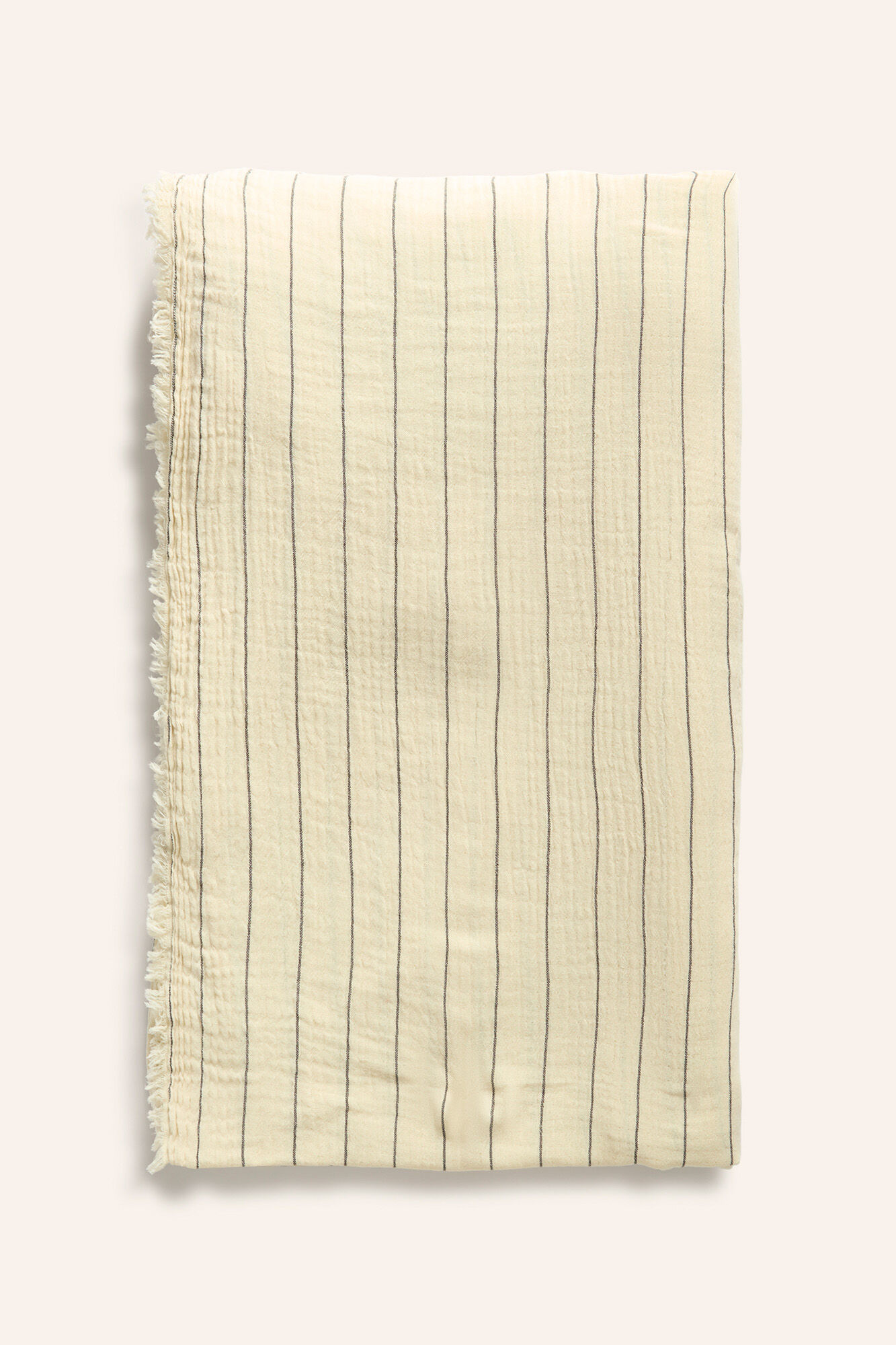 Calma House Colcha de muselina con rayas finas Gratto