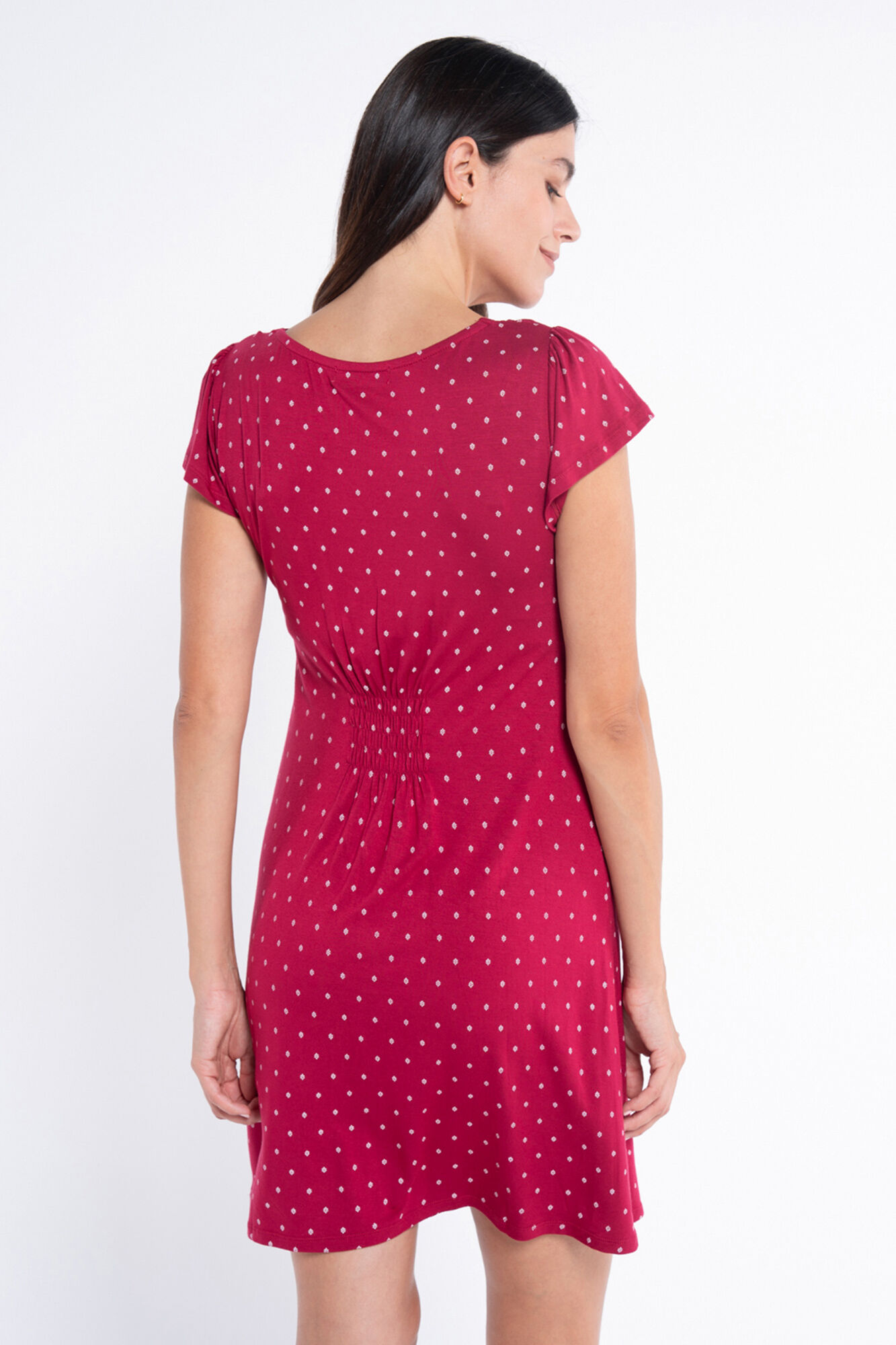 Ohma! Camisa de dormir de amamenta&ccedil;&atilde;o m/c com estampado tie-dye