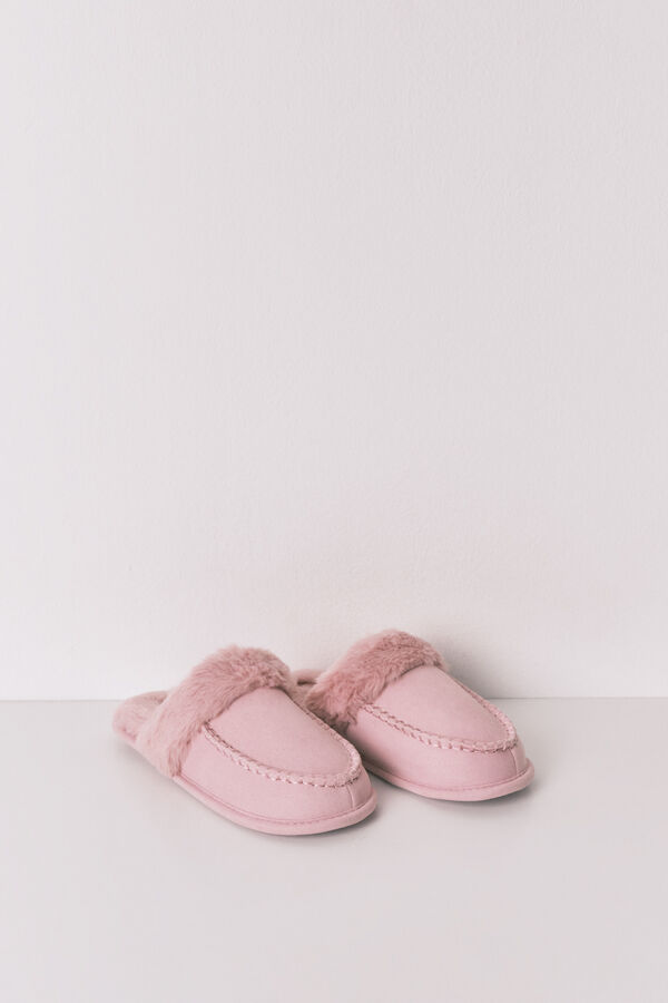 Women'secret Zapatillas casa pelo sint&eacute;tico rosa rosa