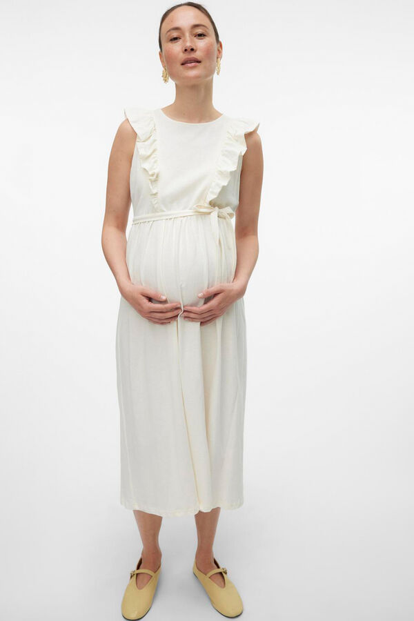 Mamalicious Vestido midi sem mangas maternity e amamentação  branco