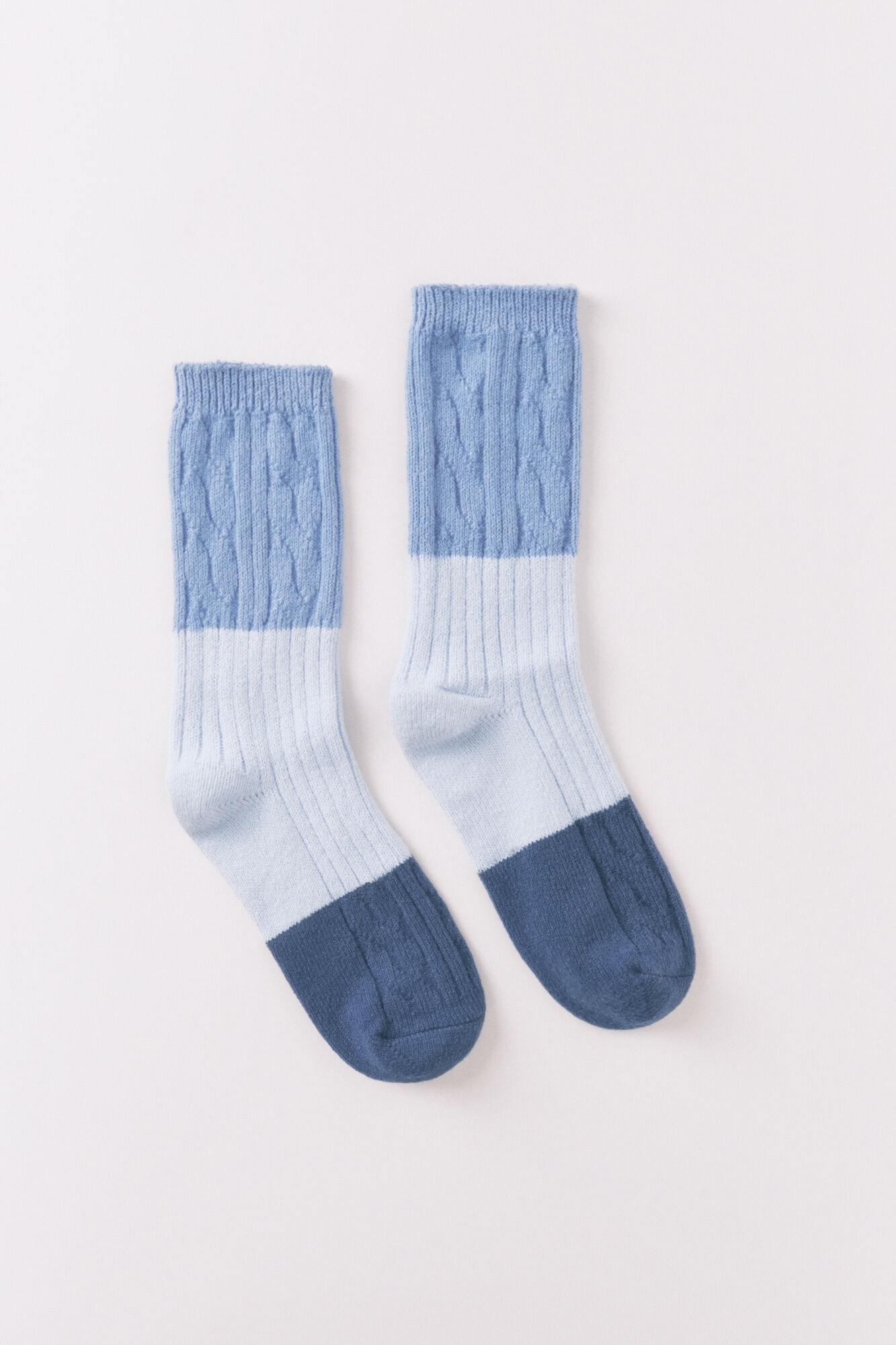 Women'secret Meias compridas azuis com textura mista