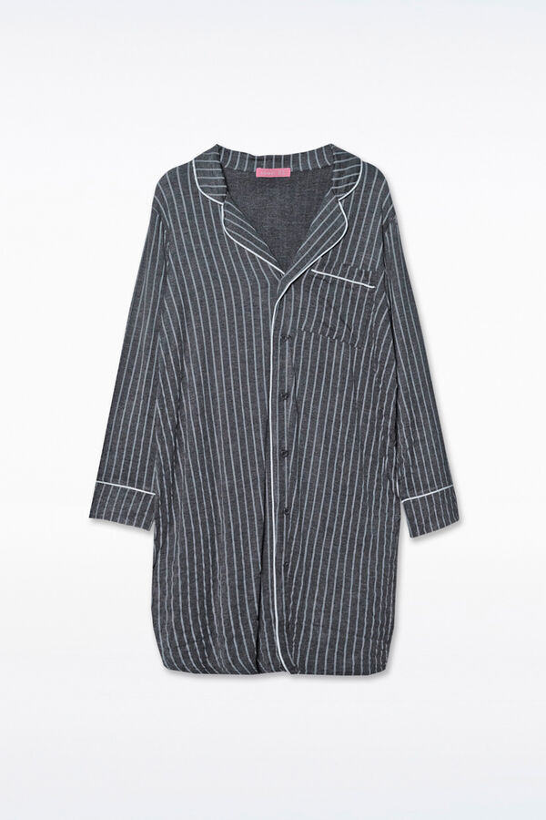 Ohma! Camis&oacute;n largo lactancia rayas gris