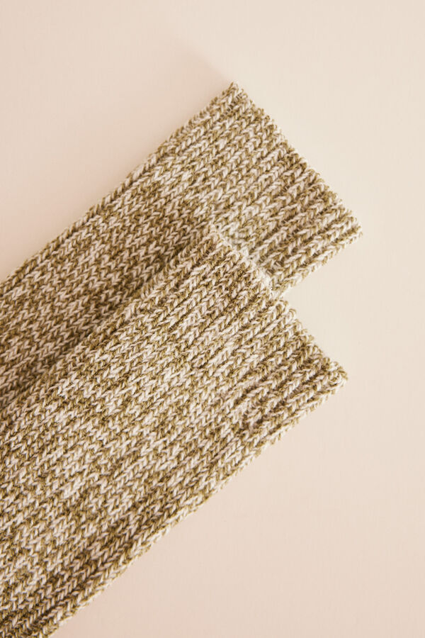 Women'secret Calcetines medios textura verde verde