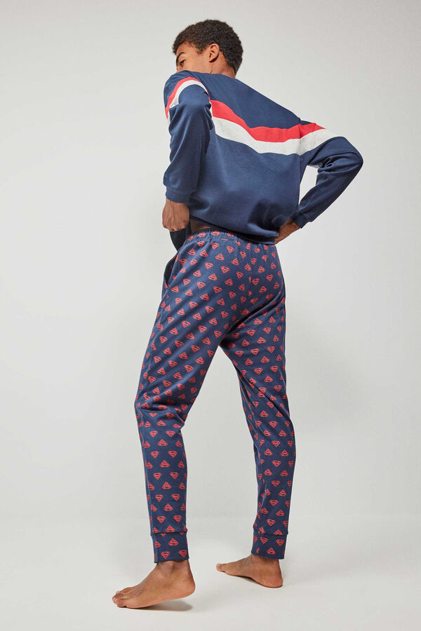 Gisela Super Man Men's Long Pajamas azul
