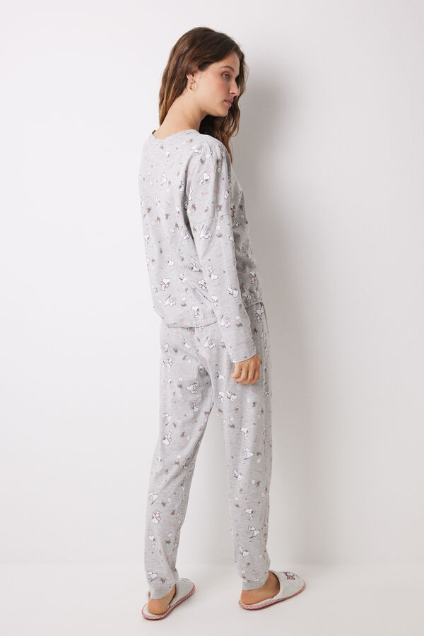 Women'secret Pijama comprido algod&atilde;o Snoopy cinzento