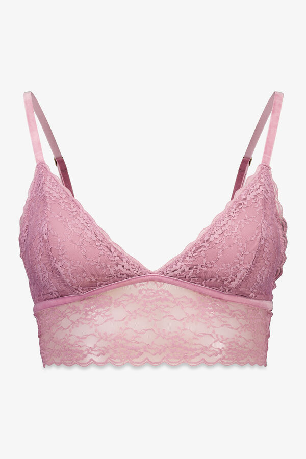 Women'secret Bralette triangular LOVELY encaje rosa rosa
