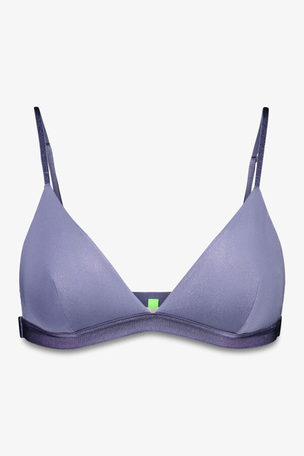 HI&BYE Soutien triangular de microfibra azul com glitter  azul